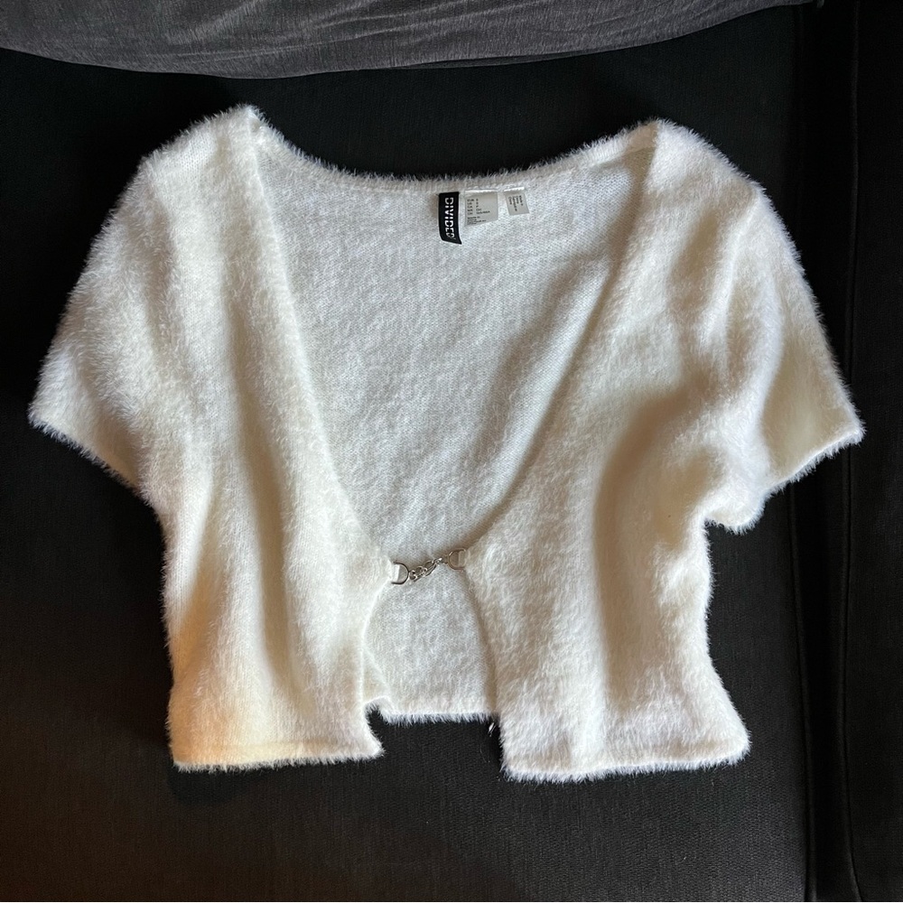 Vintage White Fuzzy Top